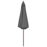 Vidaxl parasol avec poteau en bois 300 cm anthracite