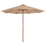 Parasol vidaxl avec pôle en bois 300 cm taupe