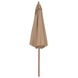 Parasol vidaxl avec pôle en bois 300 cm taupe