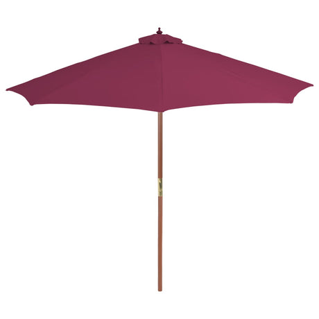 Parasol vidaxl avec poteau en bois 300 cm Bordeaux rouge