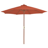 Vidaxl -parasol med trästol 300 cm terrakotta