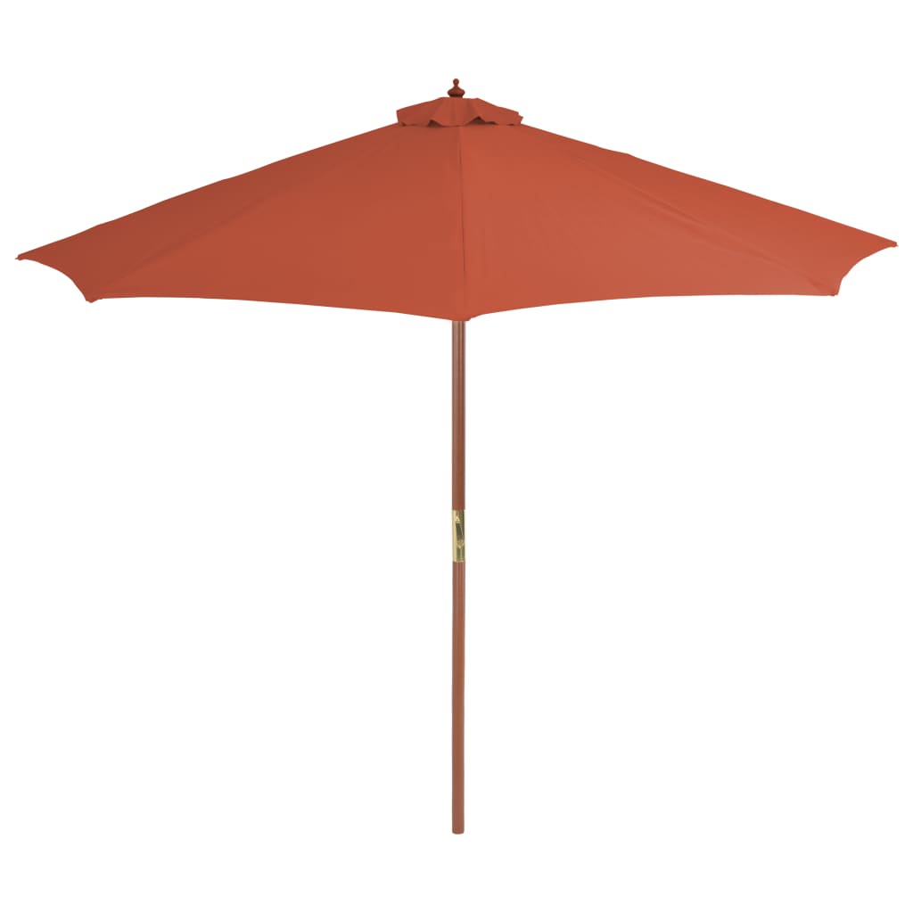 Vidaxl -parasol med trästol 300 cm terrakotta