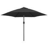 Vidaxl Parasol z metalowym biegunem 300 cm antracytem