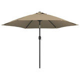 Vidaxl parasol z metalowym biegunem 300 cm taupe