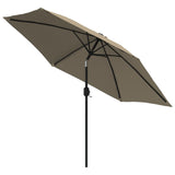 Vidaxl parasol z metalowym biegunem 300 cm taupe