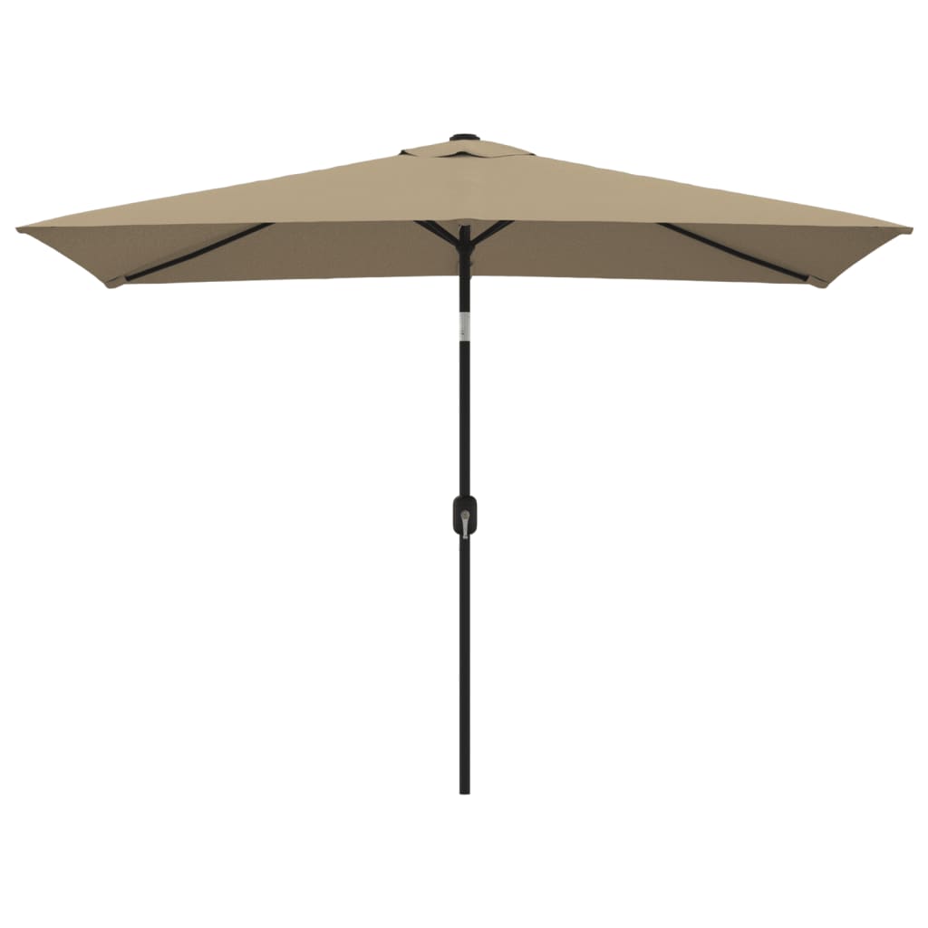 Vidaxl -parasol med metalstang 300x200 cm taupe