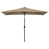 Vidaxl -parasol med metalstang 300x200 cm taupe