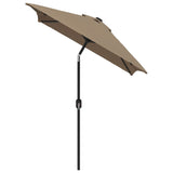 Vidaxl -parasol med metalstang 300x200 cm taupe