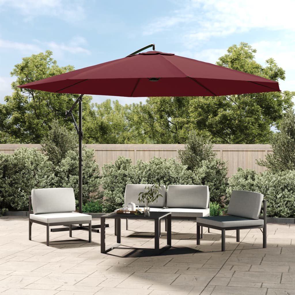 Vidaxl Floating parasol with aluminum pole 350 cm burgundy red