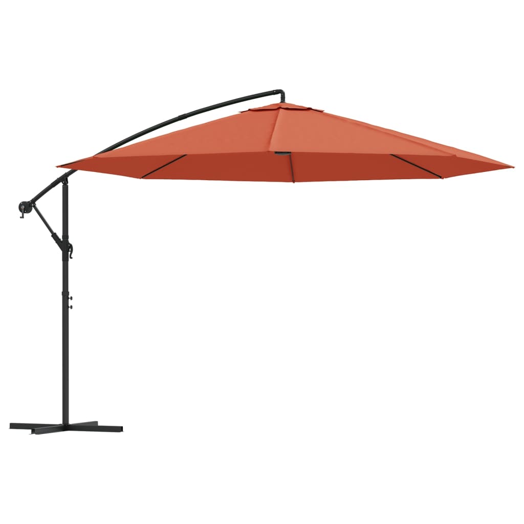 Vidaxl parasol flottant avec mât en aluminium 350 cm couleur terre cuite