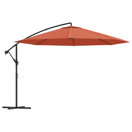 Vidaxl parasol flottant avec mât en aluminium 350 cm couleur terre cuite