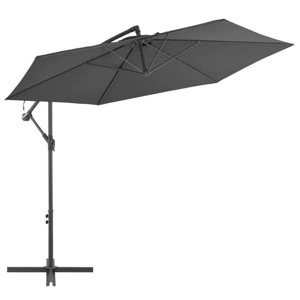 Vidaxl zweefparasol met aluminium paal 300 cm antracietkleurig