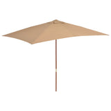 Vidaxl Parasol with wooden pole 200x300 cm Taupe