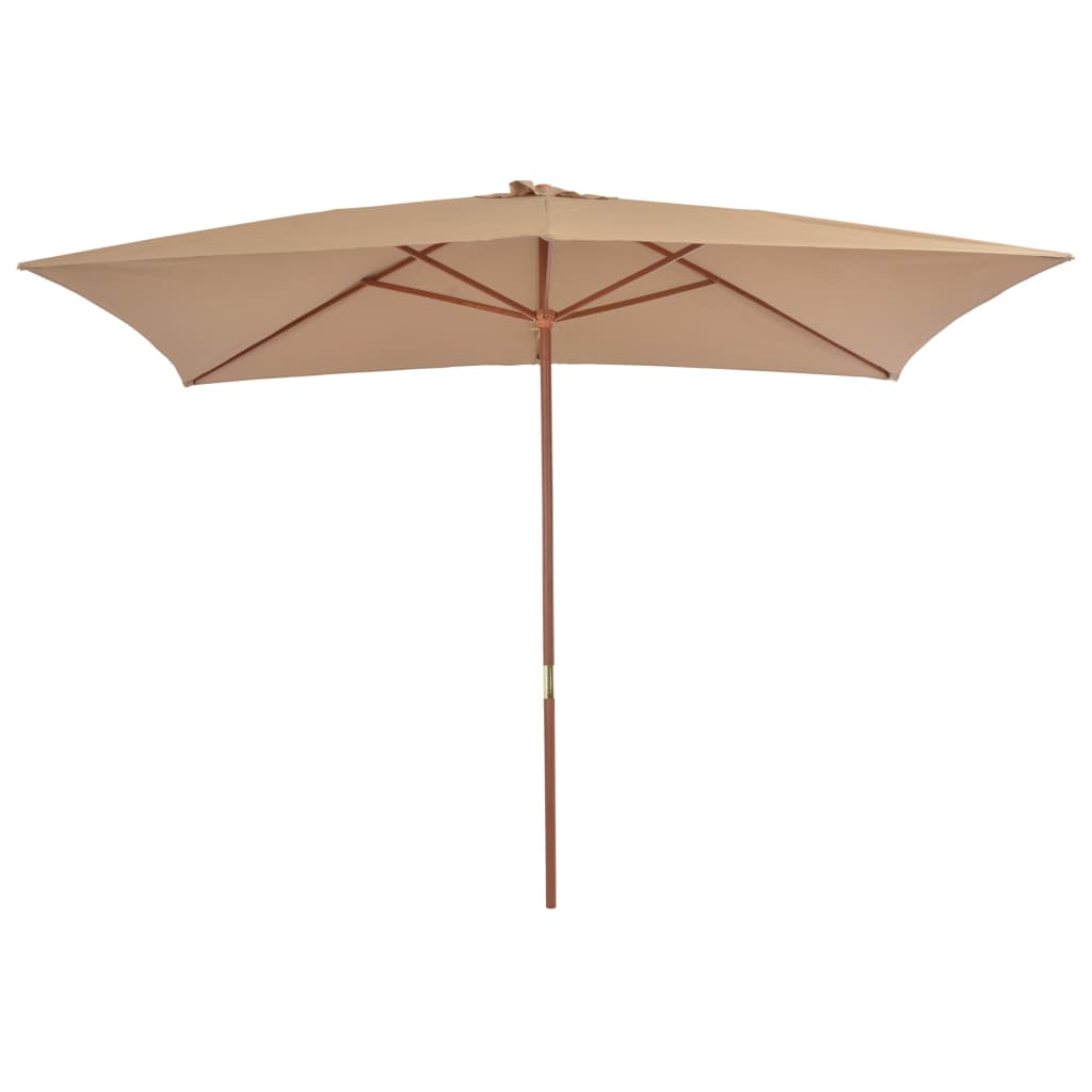 Vidaxl Parasol with wooden pole 200x300 cm Taupe