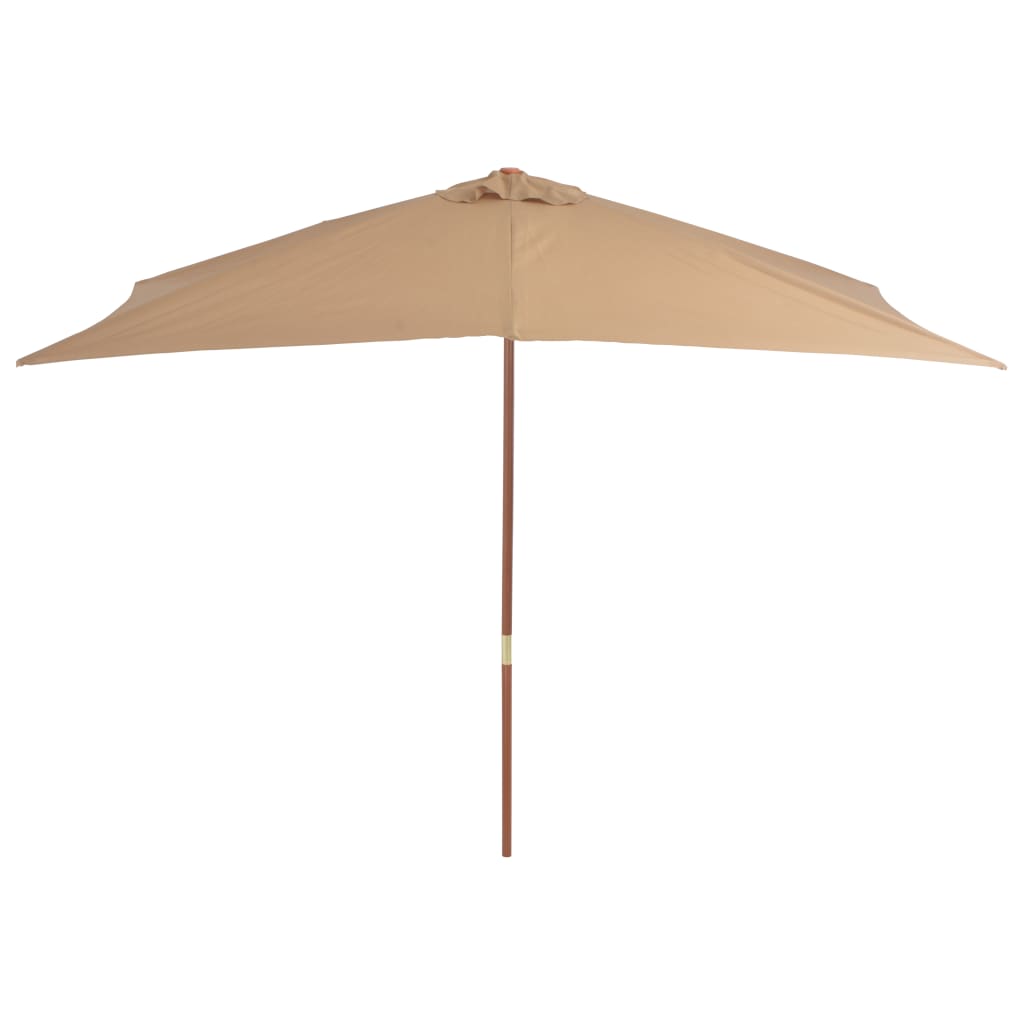 Vidaxl Parasol with wooden pole 200x300 cm Taupe