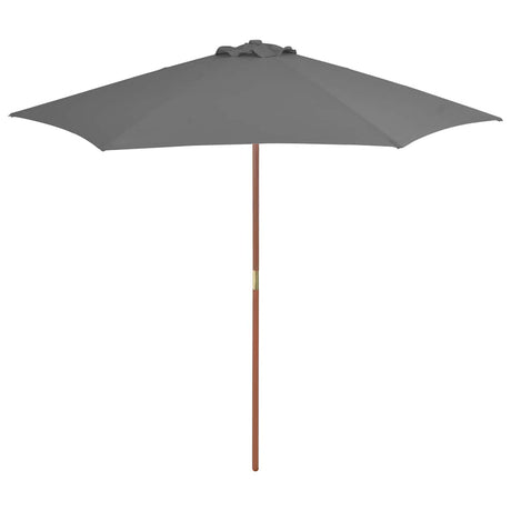 Vidaxl parasol avec poteau en bois 270 cm anthracite
