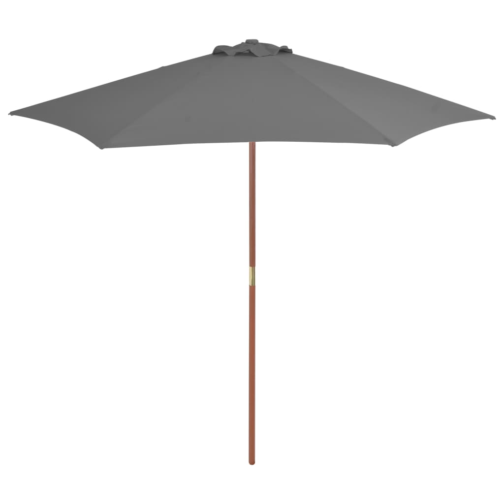 Vidaxl Parasol z drewnianym słupem 270 cm antracytem