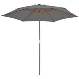 Vidaxl Parasol z drewnianym słupem 270 cm antracytem