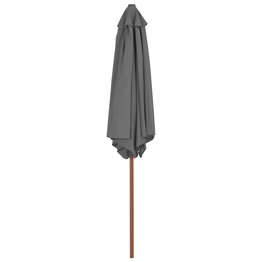 Vidaxl Parasol z drewnianym słupem 270 cm antracytem