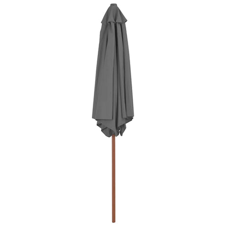 Vidaxl parasol avec poteau en bois 270 cm anthracite