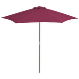 Vidaxl parasol met houten paal 270 cm bordeauxrood