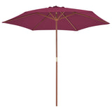 Vidaxl parasol met houten paal 270 cm bordeauxrood