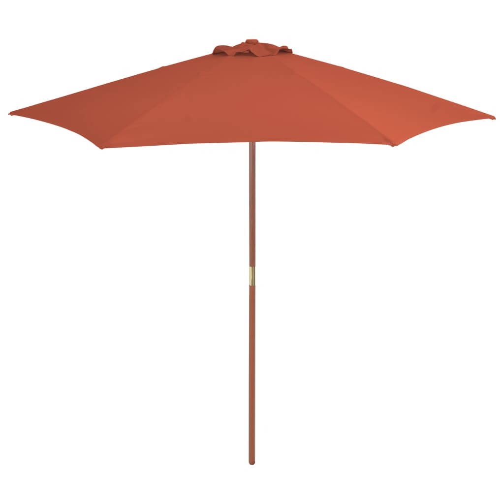 Parasol Vidaxl con poste de madera 270 cm terracota