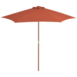 Parasol Vidaxl con poste de madera 270 cm terracota