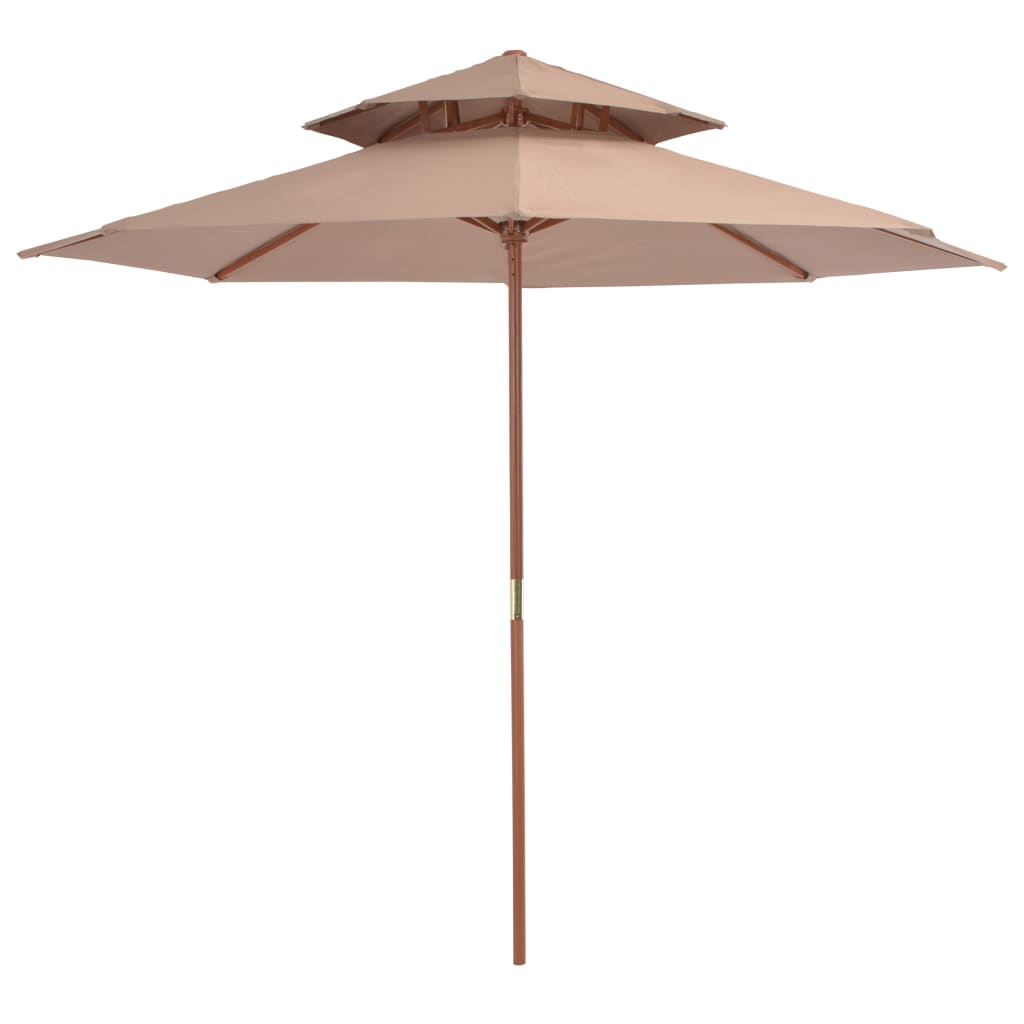 Vidaxl Parasol Double Decker con poste de madera 270 cm Tope