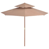 Vidaxl Parasol Double Decker con poste de madera 270 cm Tope