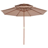 Vidaxl Parasol Double Decker con poste de madera 270 cm Tope