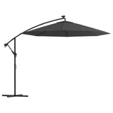 Vidaxl Parasol flottant avec un éclairage LED Polaire en acier 300 cm anthracite