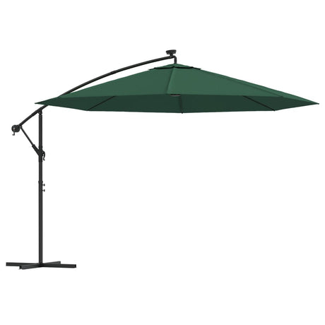 Vidaxl Floating parasol with LED lighting and metal pole 350 cm green