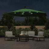 Vidaxl Floating parasol with LED lighting and metal pole 350 cm green