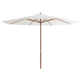 Vidaxl parasol met houten paal 350 cm zandwit