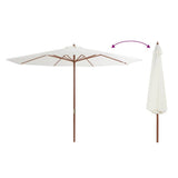 Parasol vidaxl avec poteau en bois 350 cm de sable blanc