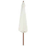 Vidaxl parasol met houten paal 350 cm zandwit