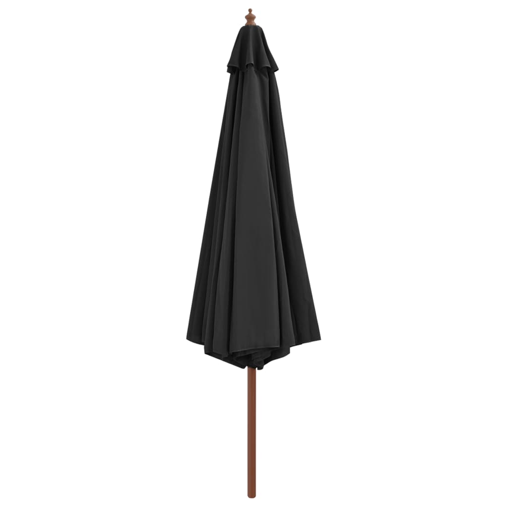 Vidaxl Parasol con poste de madera 350 cm de antracita