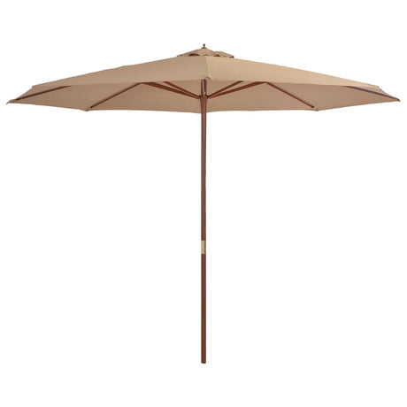 Parasol vidaxl avec poteau en bois 350 cm taupe