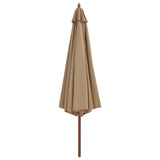 Parasol vidaxl avec poteau en bois 350 cm taupe