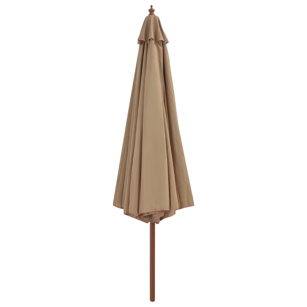 Vidaxl Parasol with wooden pole 350 cm Taupe