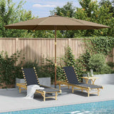 Parasol vidaxl avec poteau en bois 350 cm taupe
