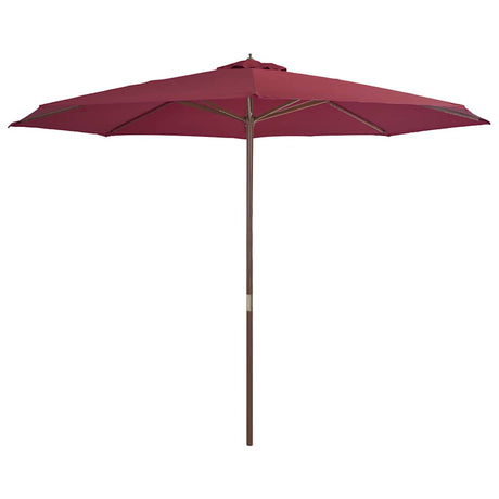 Parasol vidaxl avec poteau en bois 350 cm Bordeaux rouge
