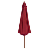 Vidaxl Parasol con palo in legno 350 cm Bordeaux rosso