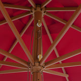 Vidaxl Parasol con palo in legno 350 cm Bordeaux rosso