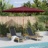 Parasol vidaxl avec poteau en bois 350 cm Bordeaux rouge