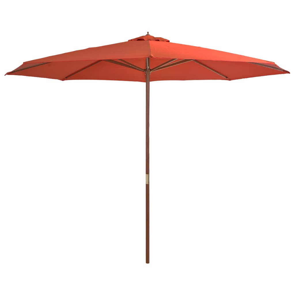 Parasol Vidaxl con poste de madera 350 cm de terracota -Coleed