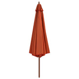 Vidaxl parasol avec poteau en bois 350 cm en terre cuite -colored