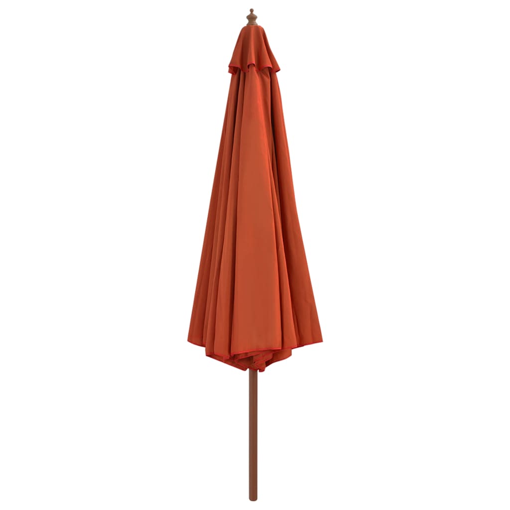 Parasol Vidaxl con poste de madera 350 cm de terracota -Coleed