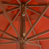 Vidaxl parasol avec poteau en bois 350 cm en terre cuite -colored
